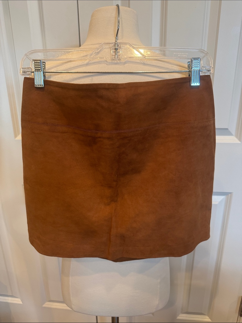 Alice + Olivia Cognac Suede Mini Skirt
